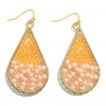 Beaded Teardrop Earrings. 

- Approximately 3" in Diameter