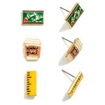 Wholesale set Three Back School Stud Earrings Chalkboard Stud Earrings Coffee St