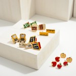 Wholesale set Three Back School Stud Earrings Chalkboard Stud Earrings Coffee St