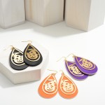 Wholesale halloween Leather Teardrop Earrings Jack O Lantern Details