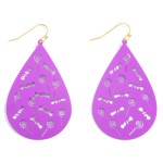 Halloween Metal Teardrop Earrings Featuring Candy Details.

- Approximately 2.5" in Length