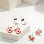 Wholesale santa his Sled Drop Earrings