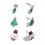 Wholesale christmas stud earring set three pairs