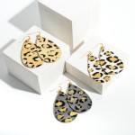 Wholesale gold Leopard Print Teardrop Drop Earrings Long
