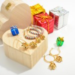 Wholesale gold Hoop Earrings Christmas Bow Charm