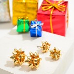 Wholesale gold Christmas Bow Earrings Diameter