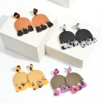 Wholesale leather Drop Earrings Acetate Charms