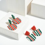 Wholesale christmas Stripes Polymer Clay Drop Earring
