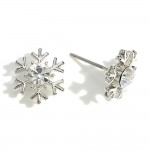 Wholesale snowflake Stud Earring Center Crystal mm