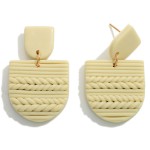Wholesale neutral Basket Weave Polymer Clay Drop Earring