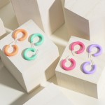 Wholesale solid Color Matte Finish Huggie Hoop Earrings