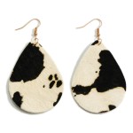 Wholesale teardrop Leather Animal Print Earring L Print May Vary