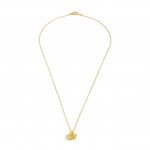 Petite Gold Dipped Necklace With Flower Charm 

- Approximately 16" Length