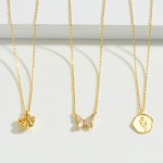 Petite Gold Dipped Necklace With Flower Charm 

- Approximately 16" Length