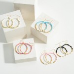 Beaded Hoop Drop Earrings With Gold Accents

- Approximately 2.25" Length