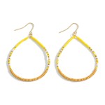 Wholesale multi Colored Beaded Teardrop Earrings Gold Accents