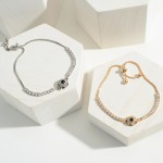 Wholesale rhinestone Bolo Slide Adjustable Bracelet Rhinestone Soccer Ball Charm