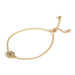 Wholesale block Chain Bolo Slide Adjustable Bracelet Rhinestone Baseball Charm A