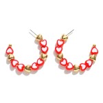 Wholesale heart Beaded Hoop Earrings