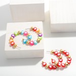 Wholesale heart Beaded Hoop Earrings