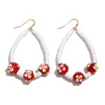 Wholesale beaded Teardrop Earrings Flower Beads
