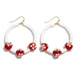 Wholesale beaded Flower Hoop Drop Earrings Diameter
