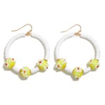 Wholesale beaded Flower Hoop Drop Earrings Diameter