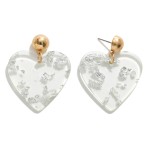 Glitter Resin Heart Drop Earrings Featuring Gold Tone Accents

- Approximately 1.75" Long