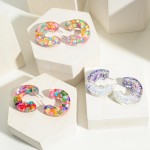 Wholesale chunky Glitter Resin Hoop Earrings