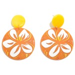 Wholesale hibiscus Island Flower Drop Earrings