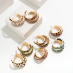 Wholesale enamel Animal Print Hoop Earrings