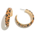 Wholesale enamel Animal Print Hoop Earrings