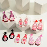 Wholesale resin Valentine Gnome Glitter Heart Earring