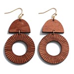 Wholesale wooden Laser Cut Drop Circle Earring