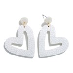 Wholesale leather Heart Earrings Acetate Post Accent