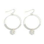 Wholesale beaded Hoop Earrings Leaf Charm