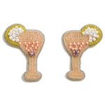 Beaded Cocktail Statement Stud Earrings Featuring Rhinestones

- Approximately 1.25" Length