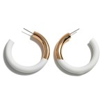 Wholesale half Gold Half Rubber Hoop Earrings