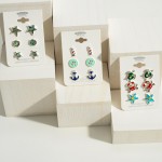 Wholesale set Three Silver Enameled Nautical Earrings Diameter