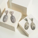 Wholesale western Concho Drop Earrings Stone Inset