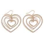 Wholesale statement Rhinestone Multi Heart Drop Earrings Long