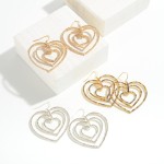 Wholesale statement Rhinestone Multi Heart Drop Earrings Long