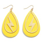 Wholesale leather Statement Earring Lightning Bolt Overlay