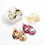 Animal Print Leather Statement Earring With Texas Overlay

- Approximately 3" Length