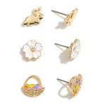 Wholesale set Three Enamel Easter Earrings