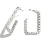 Wholesale rectangular Metal Hoop Earrings Long