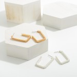 Wholesale rectangular Metal Hoop Earrings Long