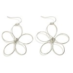 Wholesale twisted Metal Flower Earrings