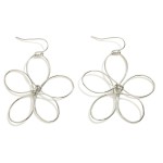 Twisted Metal Flower Shaped Earrings

- Approximately 2" Length