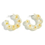 Wholesale acrylic Acetate Hoop Earring Flowers Fruit
